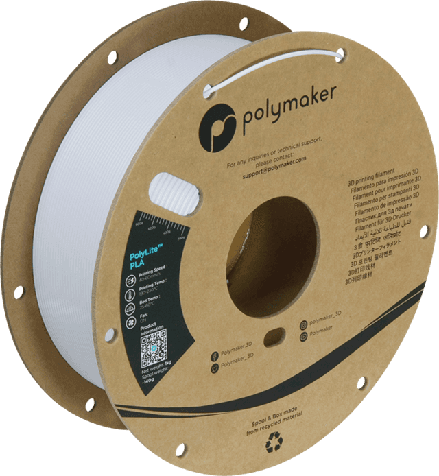 Polymaker PolyLite PLA, Kaltweiß
