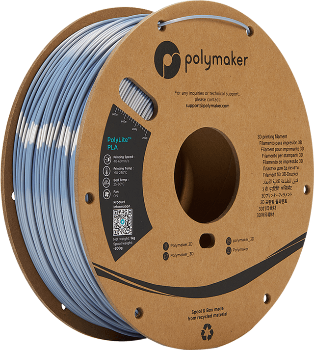 Polymaker PolyLite Silk PLA, Silber
