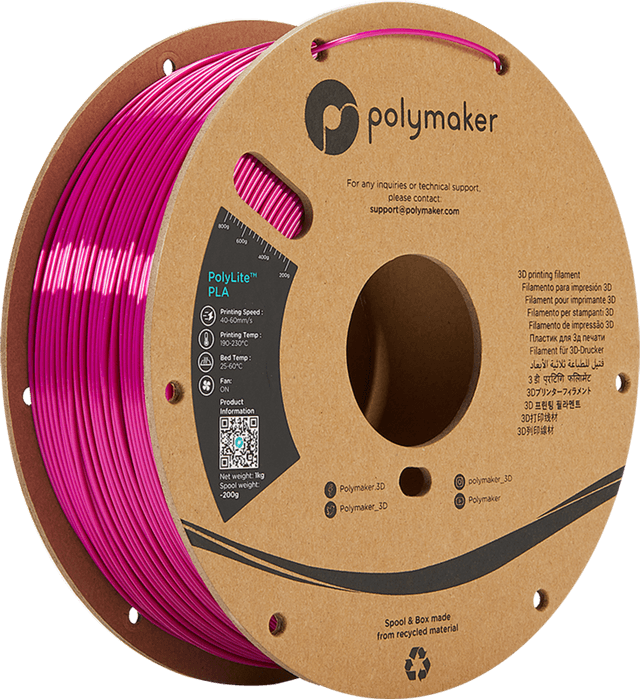 Polymaker PolyLite Silk PLA, Magenta