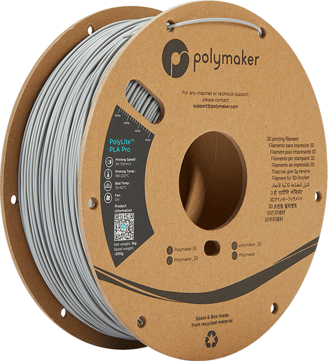 Polymaker PolyLite PLA Pro, Grau