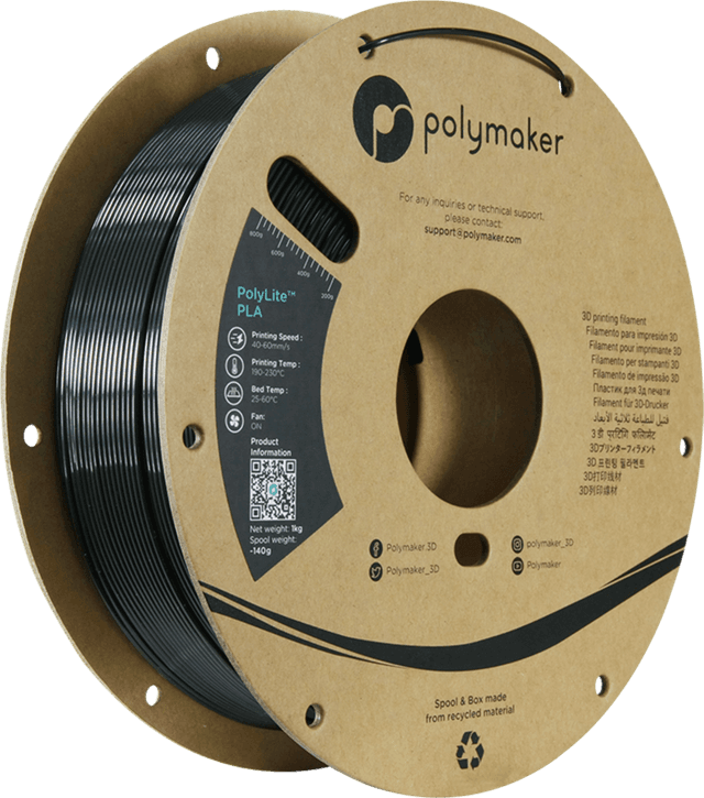 Polymaker PolyLite Silk PLA, Schwarz