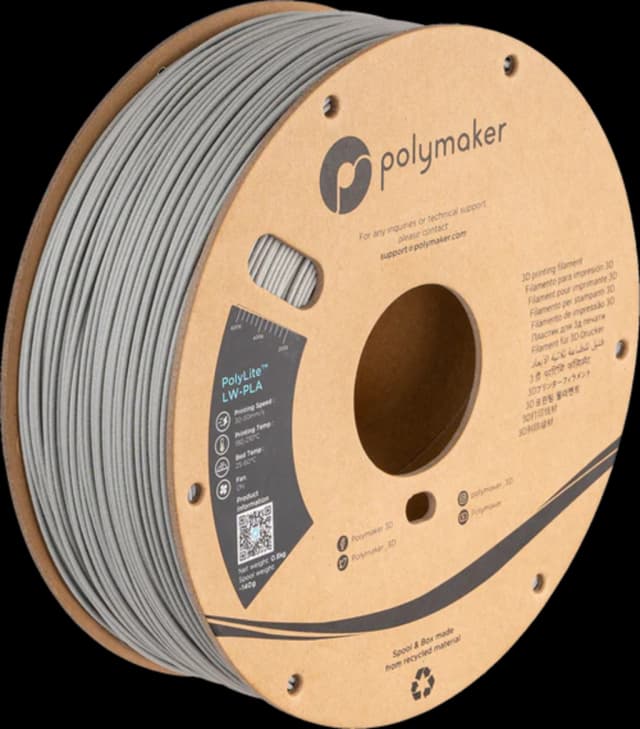 Polymaker PolyLite LW-PLA, Grau