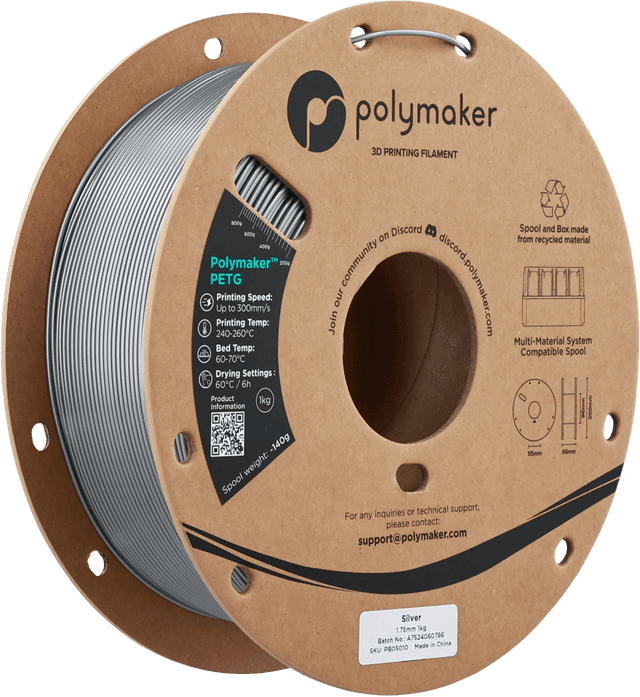 Polymaker PETG, Silber