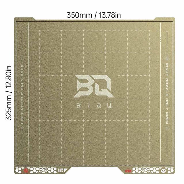 BIQU BIQU Pyrogrip Build Plate Spring Steel Sheet Double-Sided Textured PEI Grid for Bambu H2D/H2S 350 x 352 mm
