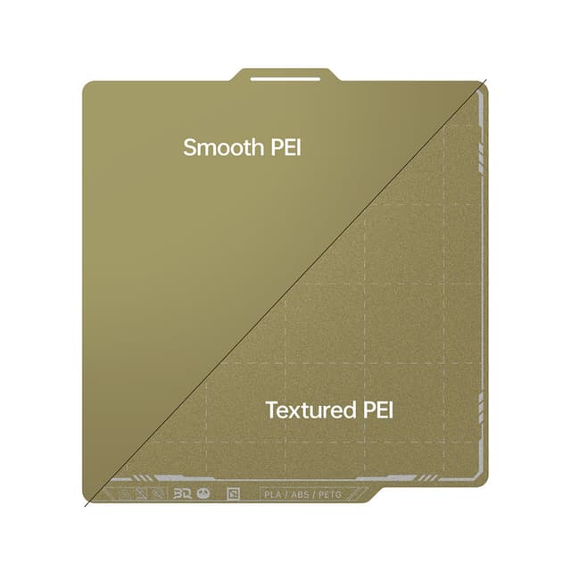 BIQU Panda Build Plate 257MM x 257MM Double-Sided Spring Steel Sheet with TEXTURED PEI SMOOTH PEI Grid for Bambu Lab P1P/P1S/X1C/A1 Printers